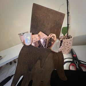 paparazzi Rose Gold Iridescent Stone Statement Bracelet